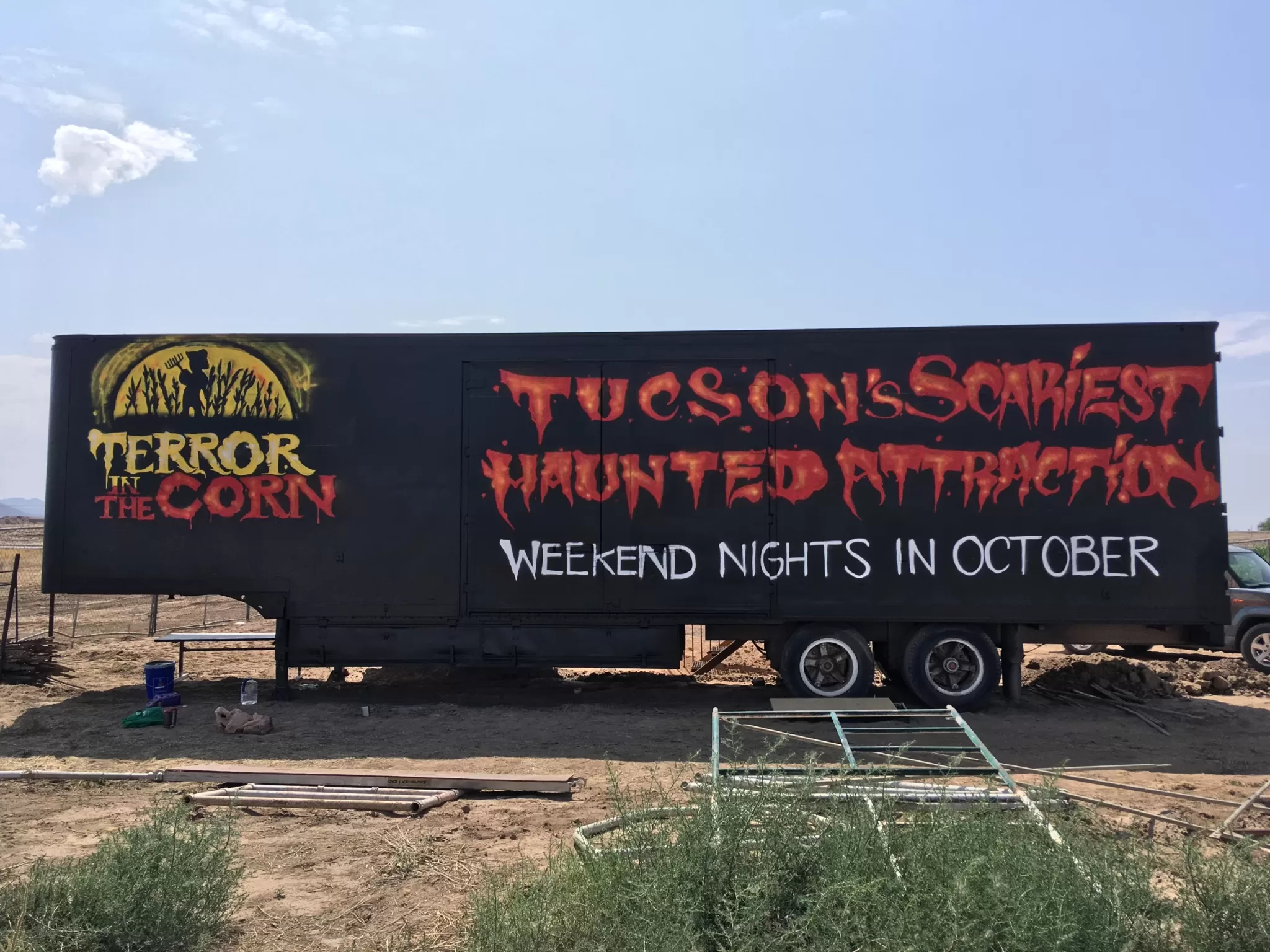 Terror in the corn sign Tucson's Scariest Haunted Attraction